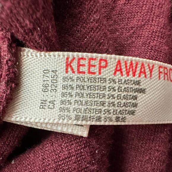 Daily Practice by Anthropologie Burgundy Velour Drawstring Hoodie Sweatshirt L - Picture 8 of 8